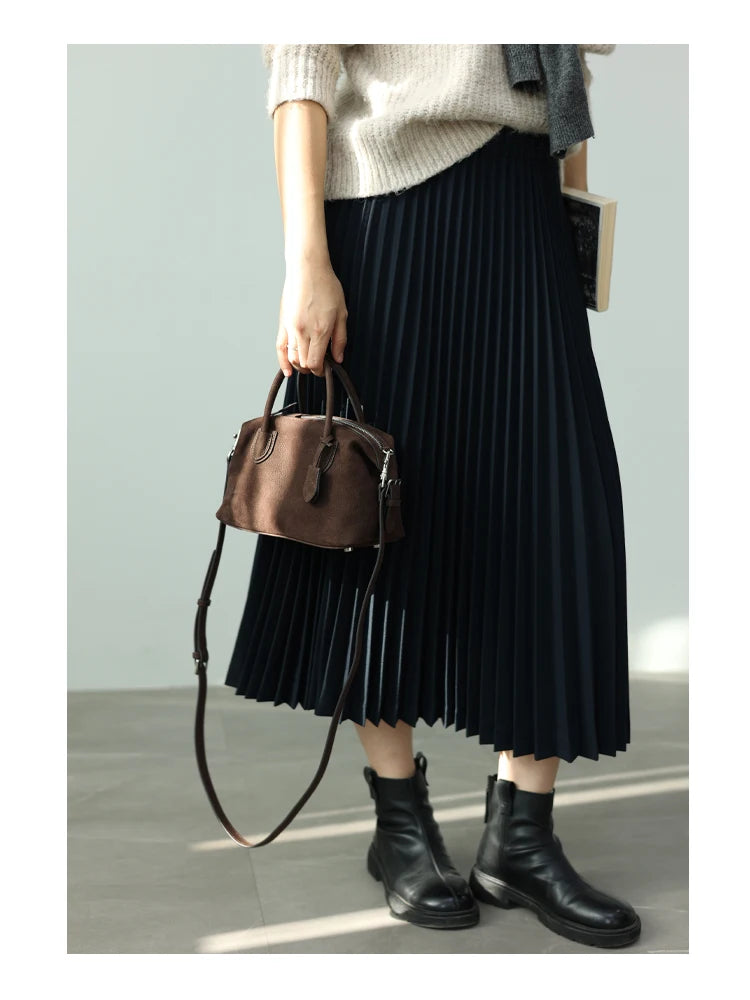 Women Genuine Leather Luxury Crossbody Bags With Adjustable And Detachable Shoudler Strap Elegant Soft Handbag