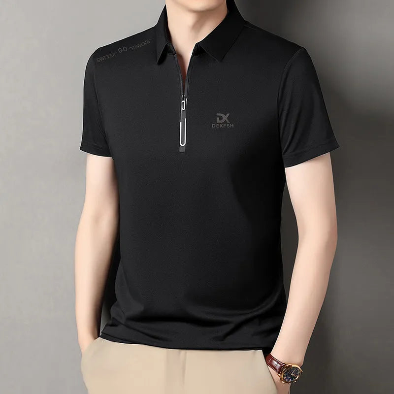 Men's Zipper Polo Shirt | Smart Casual All-Season