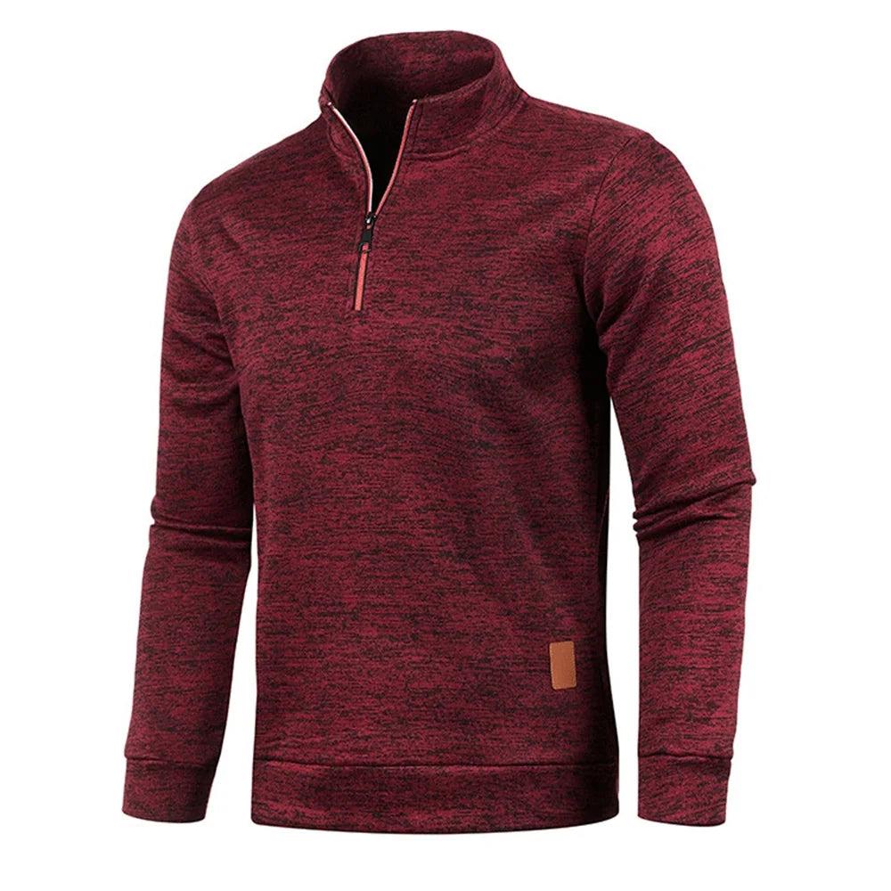 Men's Sweatshirts Half Zipper Pullover Male Long Sleeve Flleece Sweater Standcollar Snowflakes Hoodies Men Clothes