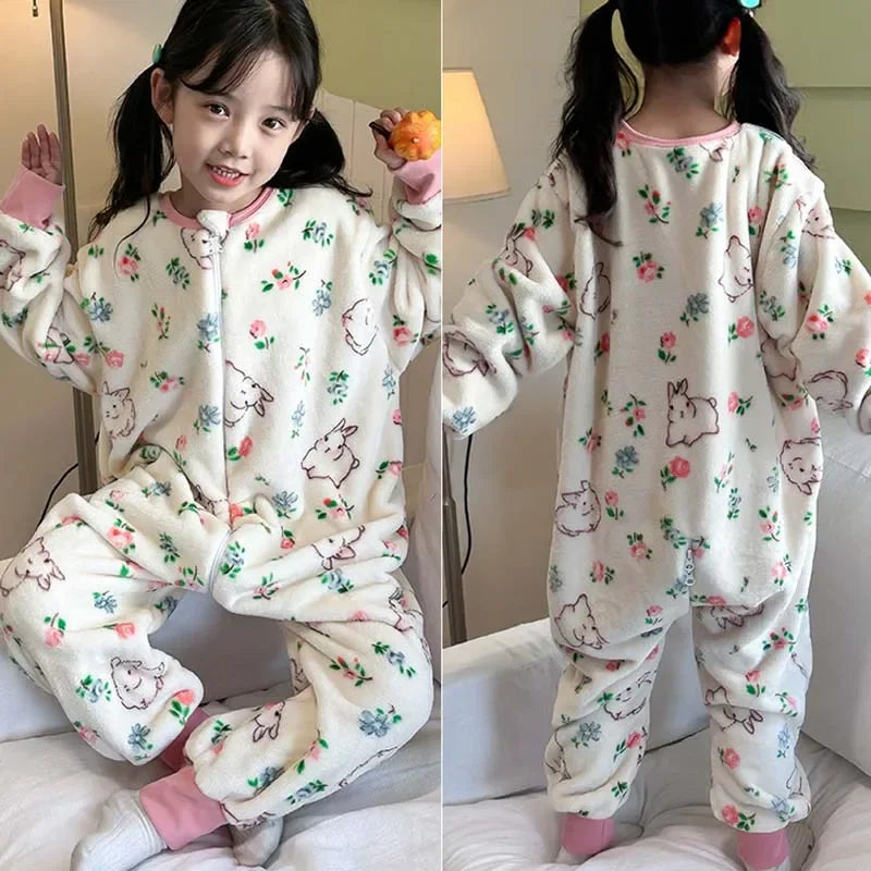 Cozy Cartoon Flannel Kids' Pajamas