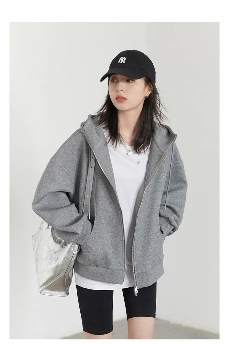 Women’s Relaxed Cotton-Blend Drawstring Hoodie