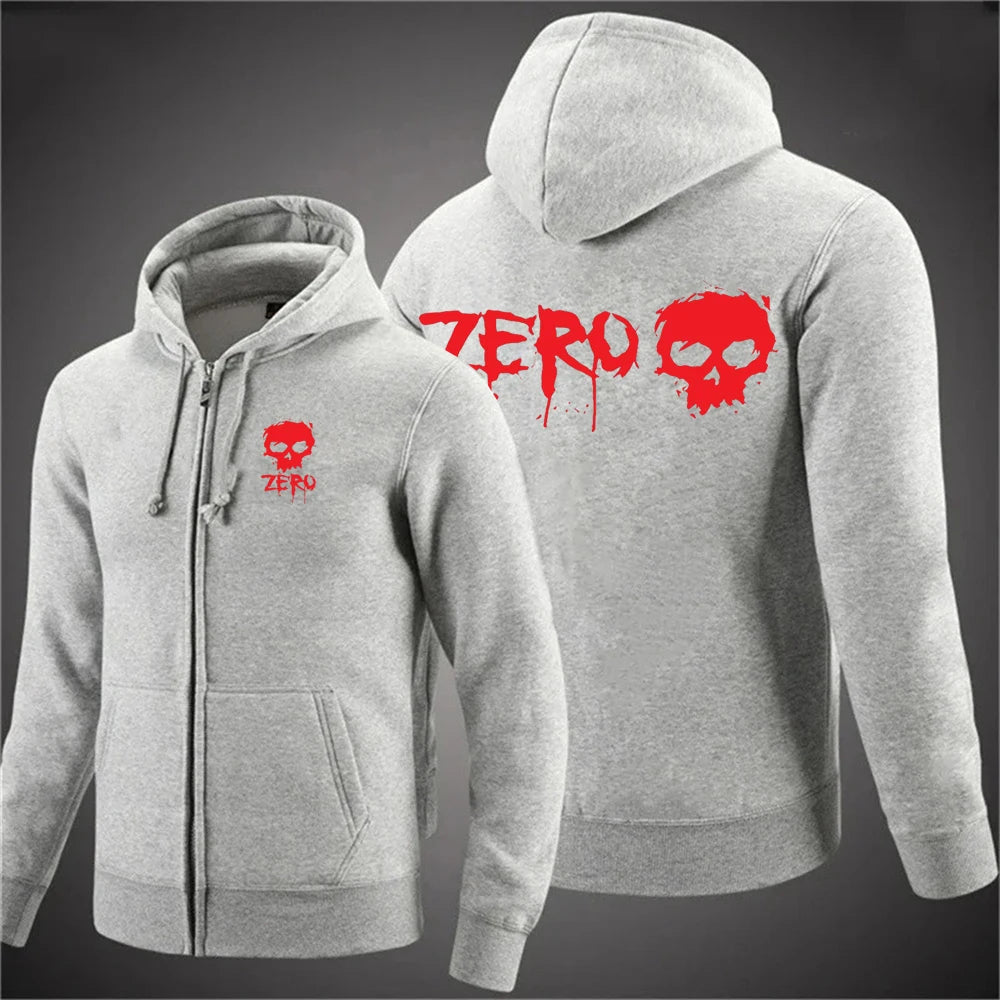 Zero Skateboard Logo Men's Harajuku Zipper Hoodie