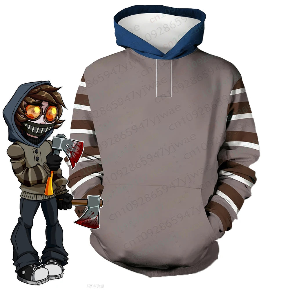 Ticci Toby Creepypasta Cosplay Pullover Hoodie Halloween Costume 3D Animation Sweatshirt Autumn/Winter Men's Women's Hoodies