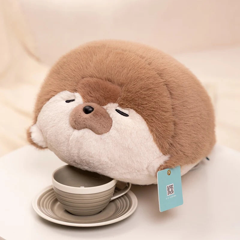High Quality Cartoon Earphone Seal Sea Otter Plush Toy Ball Round Cushion Throw Pillow for Kids Birthday Gift School Nap Sleep