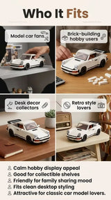1458PCS Retro Car Building Blocks Set 2in1 Race Car Classic Car STEM Toy forTeens Adults Creative DIY Gift for  Christmas