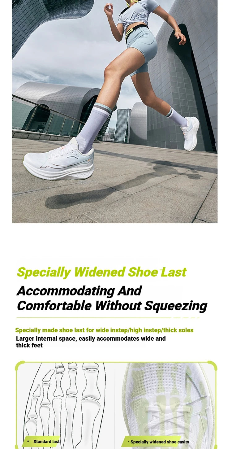 Xtep 2000km Plus Running Shoes Women's 2025 Spring Lightweight Anti-slip Wear-Resistant Training Jogging Sneakers 875318110009