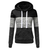 Women Tracksuit Printing Hooded Sweatshirt Sweatpant Color Block Versatile Casual Jogging Pullovers Sport Trousers Outfits S-3XL