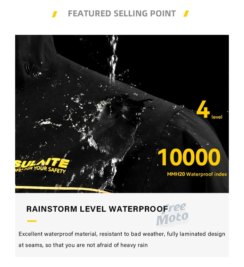 SULAITE Men's Waterproof Reflective Rain Suit – Jacket & Pants