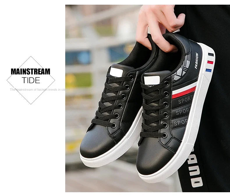 2026 Mens Casual Sneakers New Fashion Lace-up White Shoes Student Comfort Sports Plus Size Vulcanized Shoes Zapatillas De Hombre