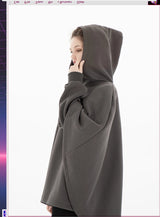 Oversized High-Collar Techwear Pullover Hoodie