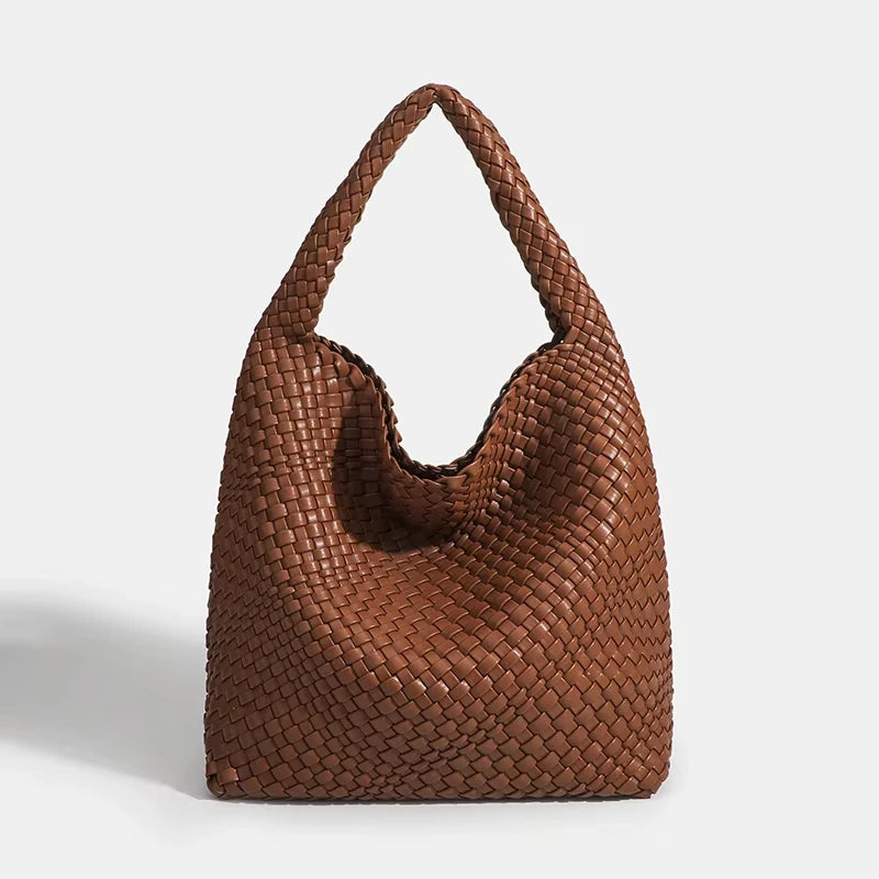 Shoulder bag Woven Bag for Women Europe and the United States popular PU leather soft fabric women underarm bag