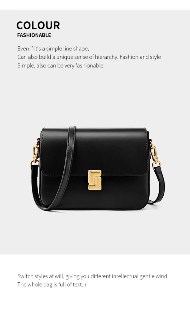 100% Genuine Leather Women's Shoulder Bag High Quality Luxury Designer Crossbody Bags Fashion Cowhide Female Handbags
