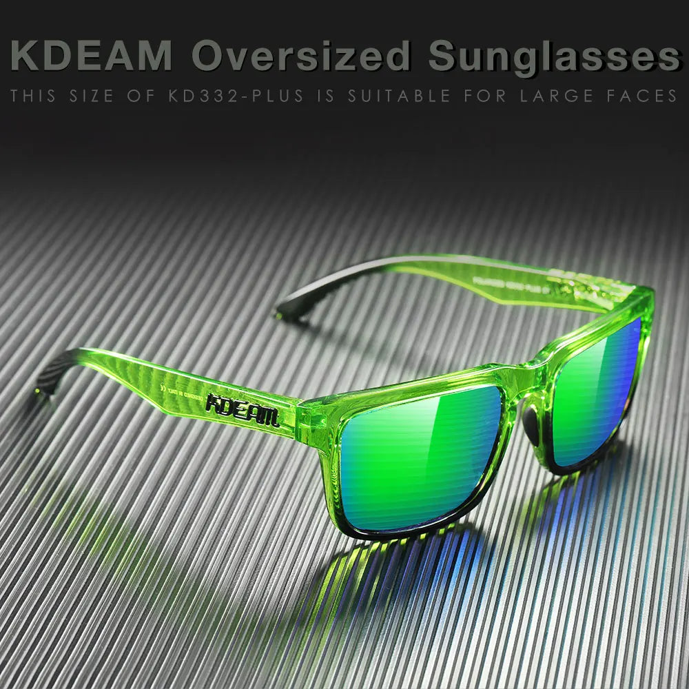 KDEAM Large Size Men's Sunglasses Polarized Photochromic Night Vision Goggles Oversized Sun Glasses With 154mm Width KD332 PLUS