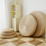 Handwoven Natural Straw Round Tatami Floor Cushion