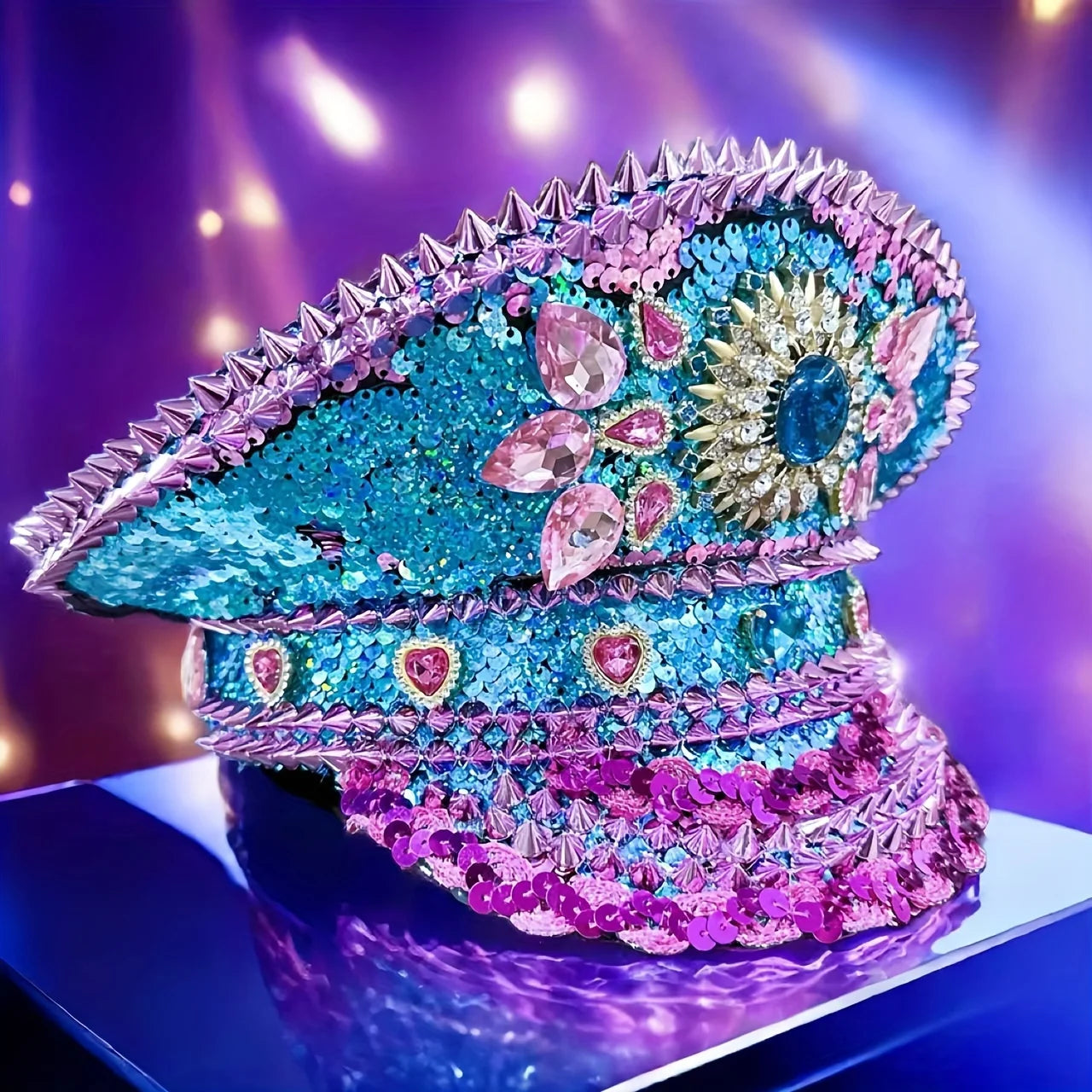 Rhinestone Captain Hat | Festival & Masquerade Cap