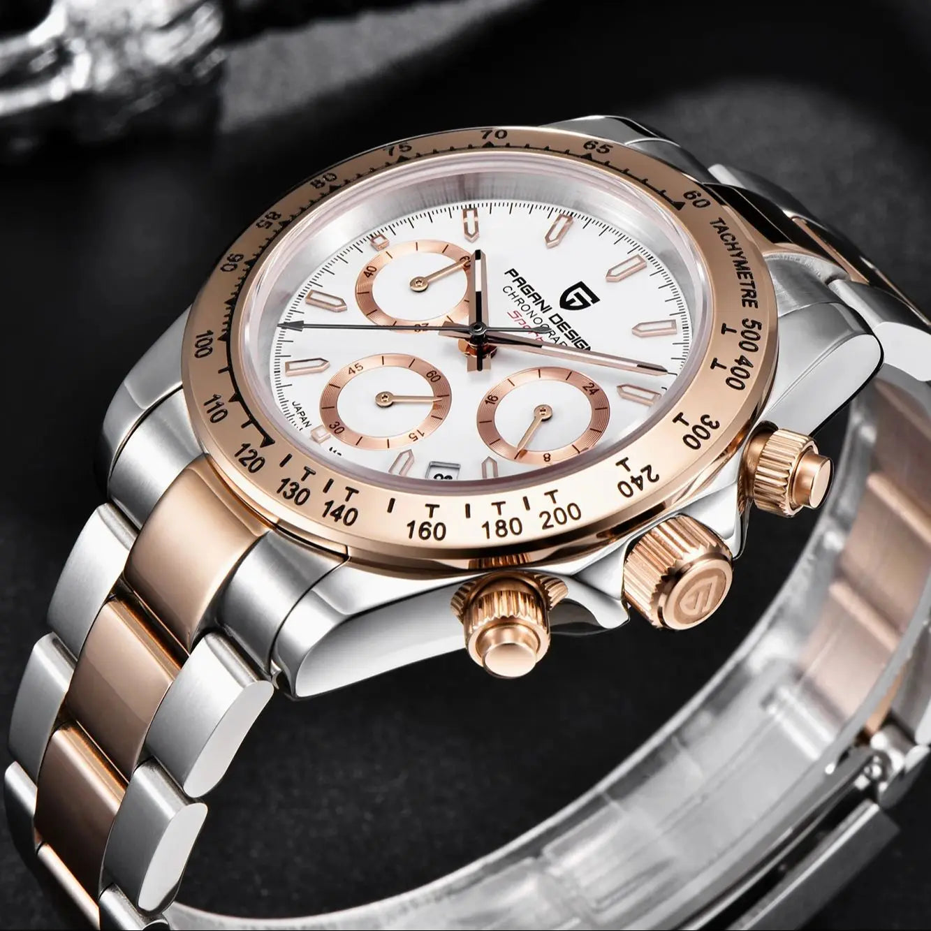 2026 New PAGANI DESIGN Rose Gold Chronograph Men's Watches Luxury Quartz Watch For Men Automatic Date Stainless steel Wristwatch
