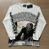 Mixed Emotion Oversized Cotton Long Sleeve T-Shirt