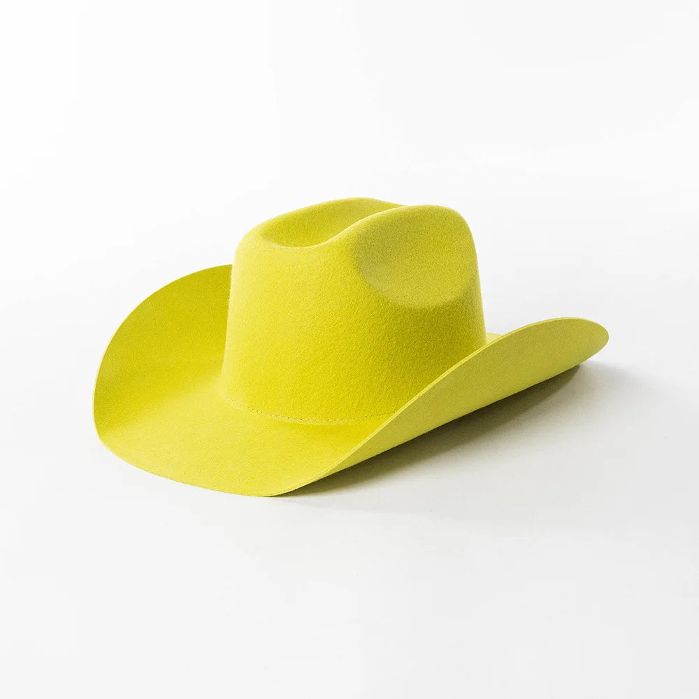 USPOP Wide Brim Wool Cowboy Hat – Unisex Felt Fedora