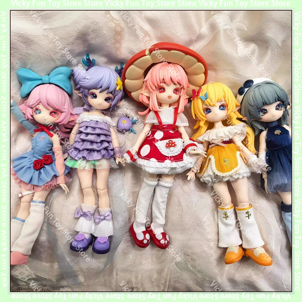 New Mushroom Bjd Blind Box 12-Figure Bjd Collectible Action Figures Trendy Cute Accessories Desktop Decorations Gift For Girl