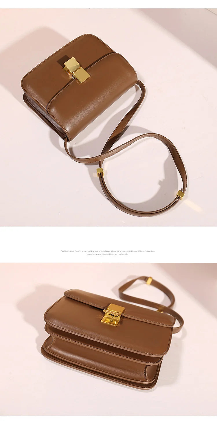 Women’s Genuine Leather Shoulder Bag 2025 Trend Brand Small Square Bags Luxury Designer Handbag Fashion Messenger BagsTofu Bags