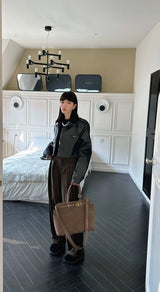 Motingsome 100% Natural Suede Bag Women Tote Luxury Designer Bags Roomy Casual Tote Crossbody Fashionable Handbag and Purses New