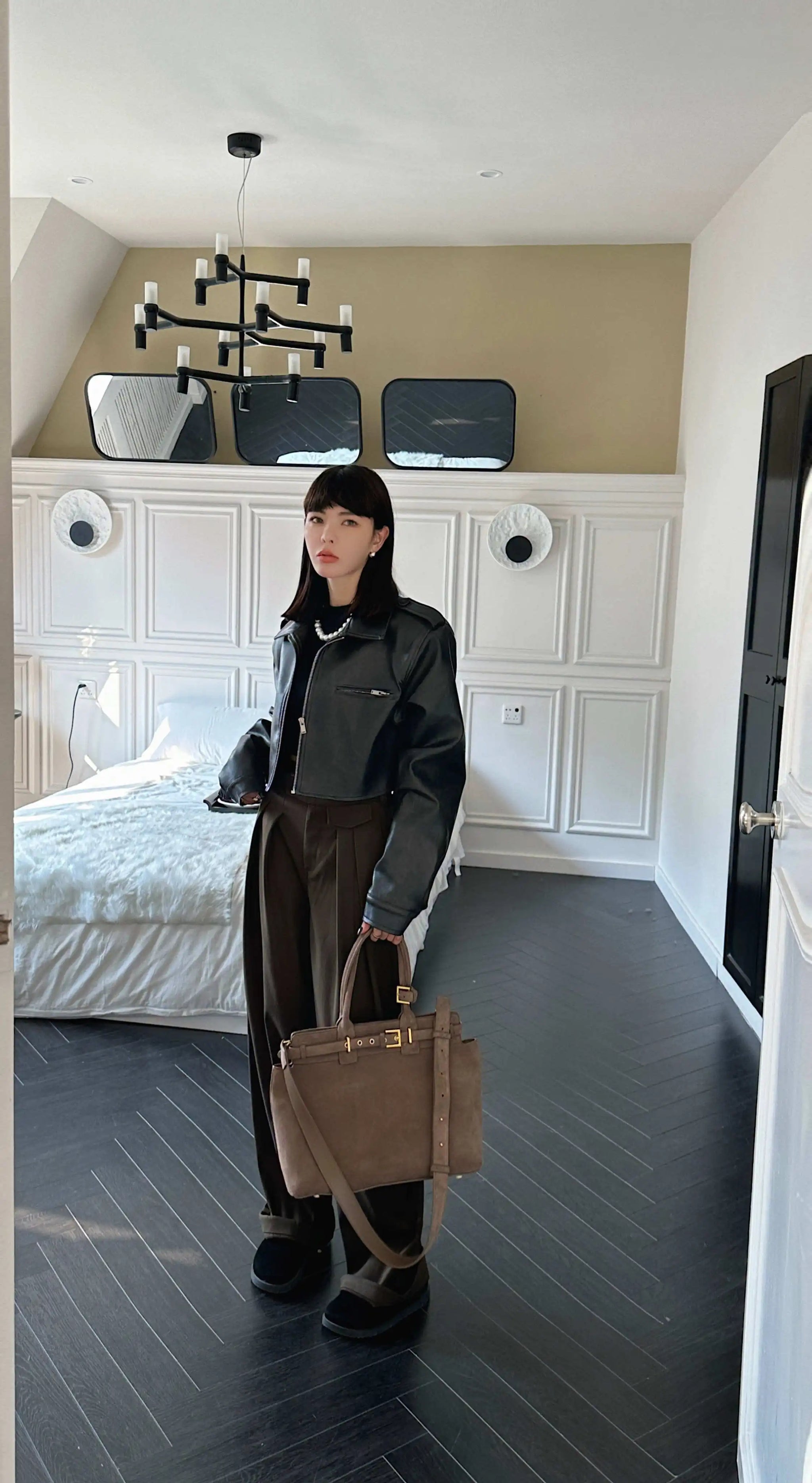 Motingsome 100% Natural Suede Bag Women Tote Luxury Designer Bags Roomy Casual Tote Crossbody Fashionable Handbag and Purses New