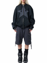Women's Y2K Star Print Zip-Up Hoodie