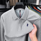 Premium Cotton Embroidered Long Sleeve Polo Shirt