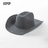 USPOP Wide Brim Wool Cowboy Hat – Unisex Felt Fedora