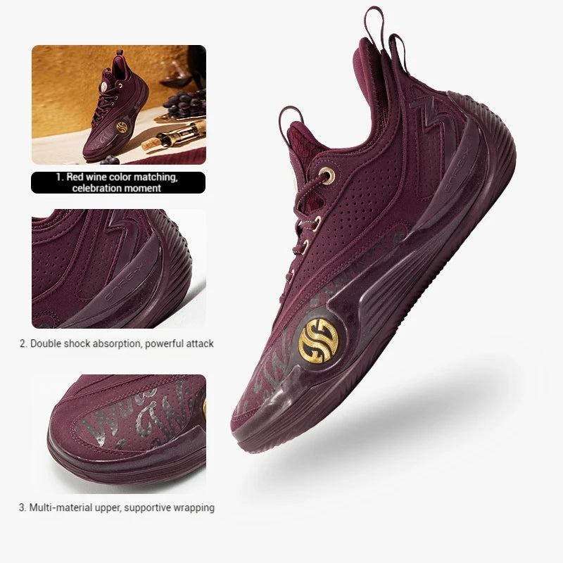 361 Degrees ZEN VI PRM Men's Basketball Sports Shoes Middle-Top Combat Wear-Resistant Non-Slip Support Sneakers Male 672431102