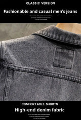 Trendy Workwear Casual Denim Jacket Thickened Fleece Lined Men's Clothing Versatile Jeans Outerwear for Youth