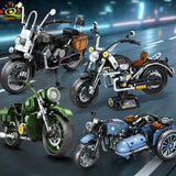 HUIQIBAO MOC Motorbike Model Building Blocks City Moto Racer Bricks Toy for Kids Boy Children Adult Car Set home Decoration