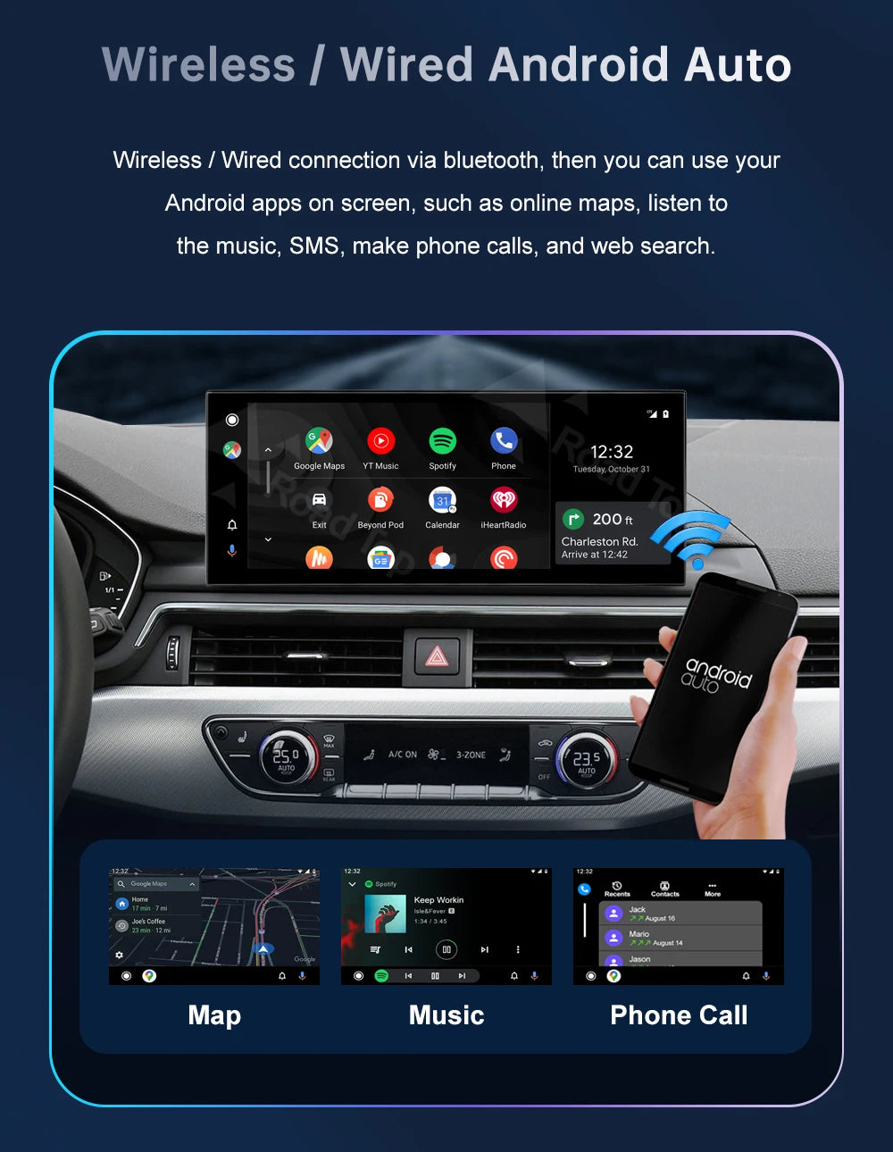 12.3" Audi A4/A5/S4/S5 Multimedia Touch Screen – Wireless CarPlay & Android Auto