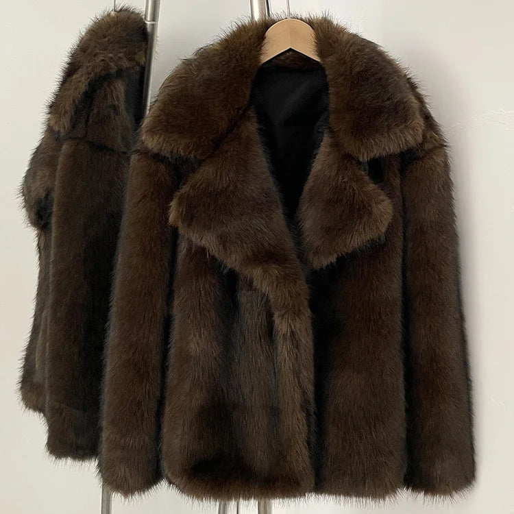 Plush Faux Fur Winter Overcoat