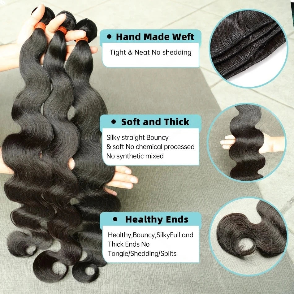 30-Inch Premium Body Wave Human Hair Bundles
