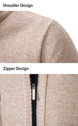 Men’s Fleece-Lined Stand Collar Cardigan