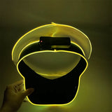 New Luminous White Sailor Captain Yacht Caps Wheat Embroidery LED Glow Navy Marine Hat Men Women Cosplay Halloween Costume Hats
