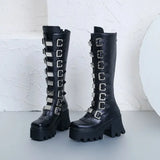 Gothic Platform Buckle Boots