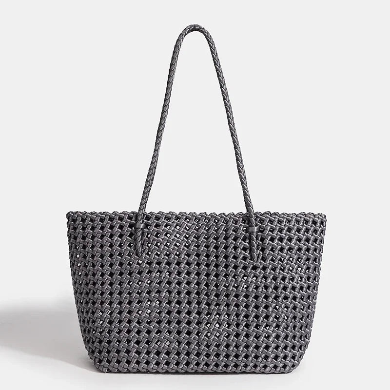 Nylon Bucket Bag Women Shoulder Strap Handbag Woven Tote Luxury Designer Medium Size