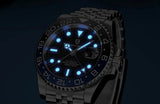 PAGANI DESIGN PD-1662 Luxury GMT Men Mechanical Wristwatch Sapphire Glass Stainless Steel 100M Waterproof Automatic Watches