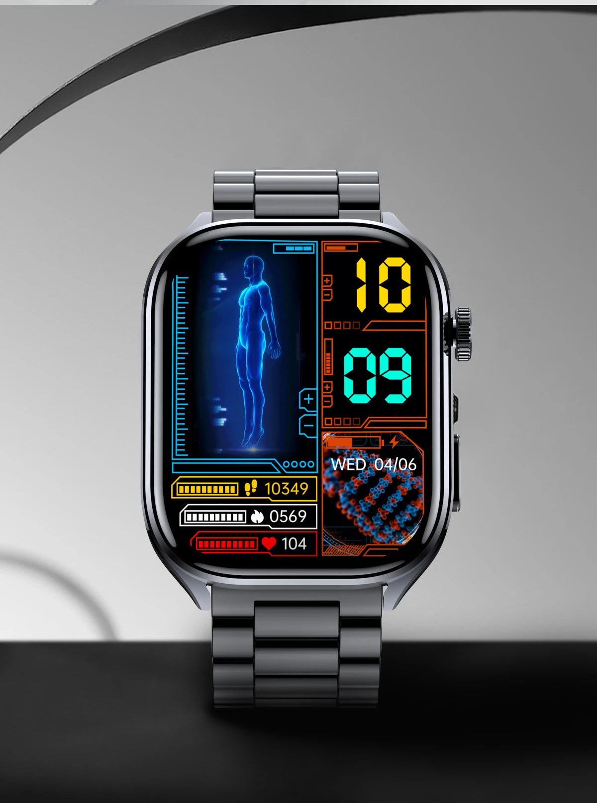 ECG+PPG Health Smartwatch – AI Body Analysis & BT Calling