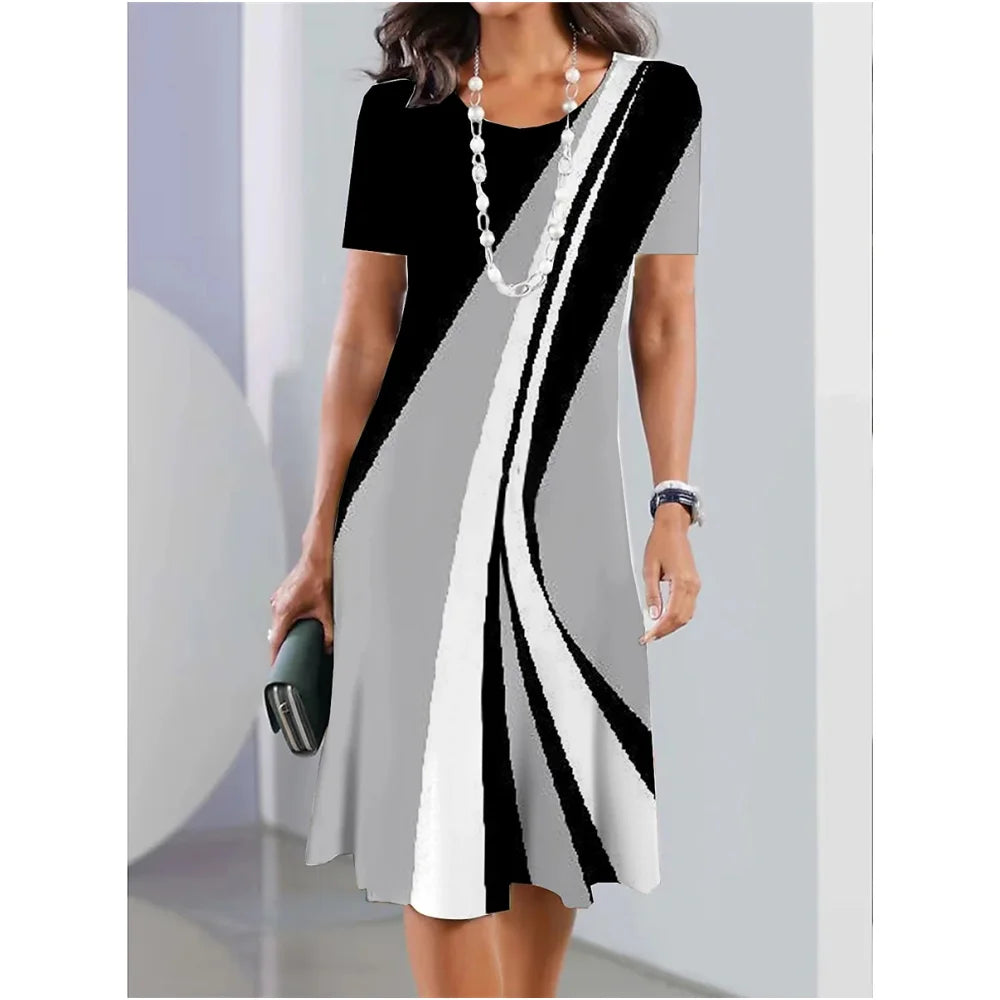 Women’s Striped Short-Sleeve Summer Dress