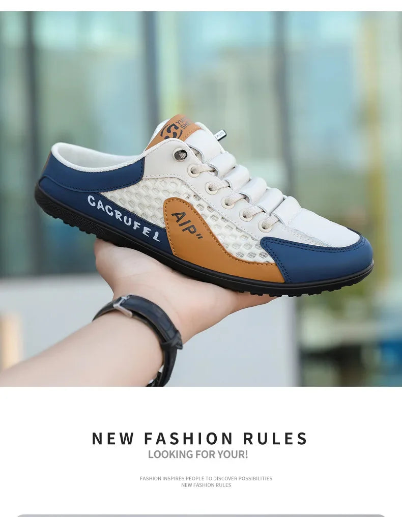 Men's Fashion Soft-Sun Half Slippers Summer Men Trendy Bottom Casual Shoes Soft Sole Support Shoes Sneakers Men's Shoes