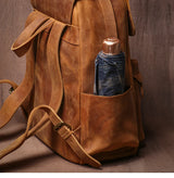 LUOKIR High Quality Genuine Leather Backpack Vintage Crazy Horse Cowhide Luxury School Bag Computer Knapsack For 15 Inch Laptop