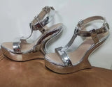 Strange Style Heel Women Novelty Shoes Metallic Leather Fashion High Heels Slingback T-Tied Mixed Color Summer Sandals