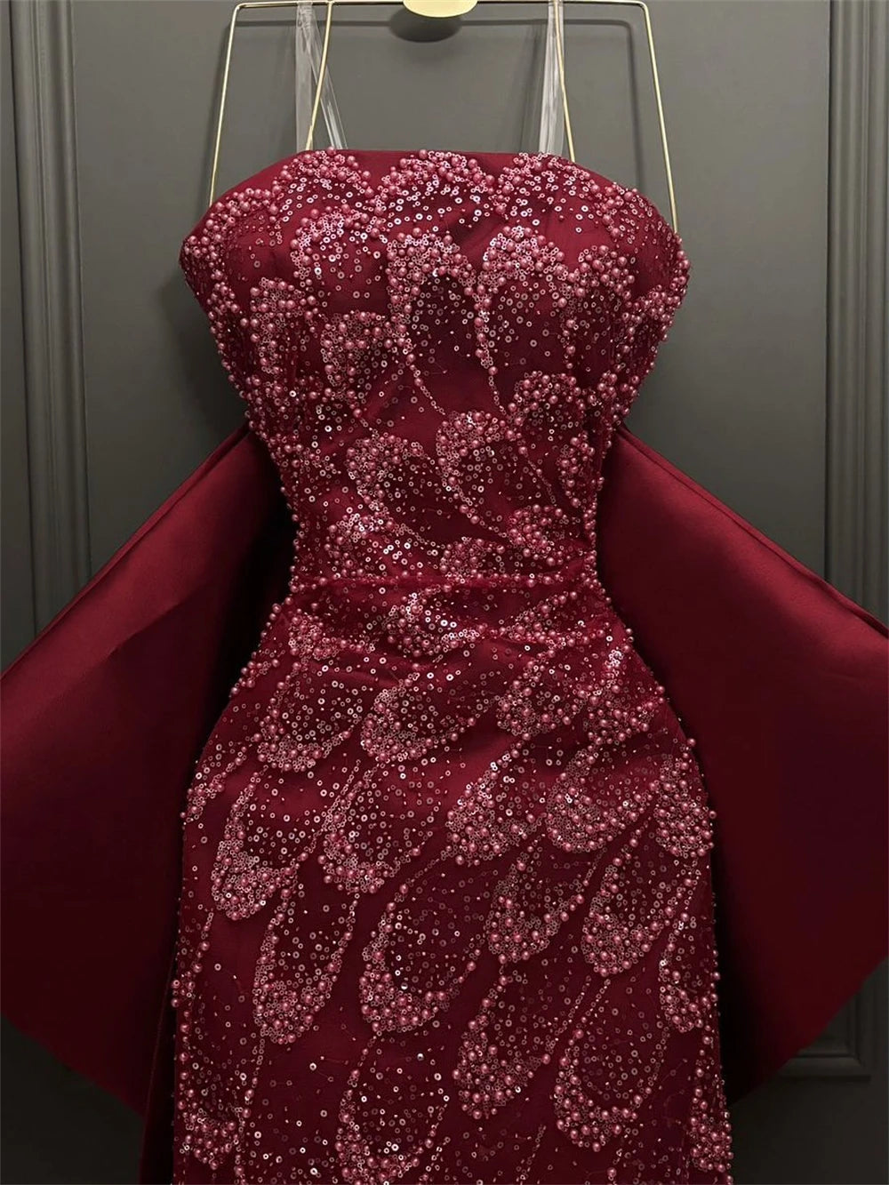 Contessa Beaded Mermaid Evening Gown | Off-Shoulder Formal Dress