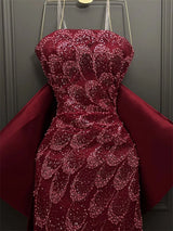 Contessa Beaded Mermaid Evening Gown | Off-Shoulder Formal Dress