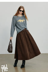 Toyouth Corduroy Ankle-Length A-Line Skirt | Autumn 2025