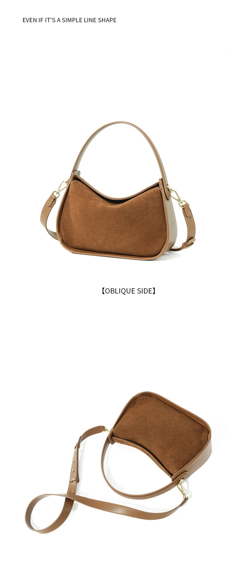 2025 New Suede Leather Crossbody Bag Unique Design Shoulder Pack Women Work Commuting Handbag Urban Beauty Box Tote Messenger