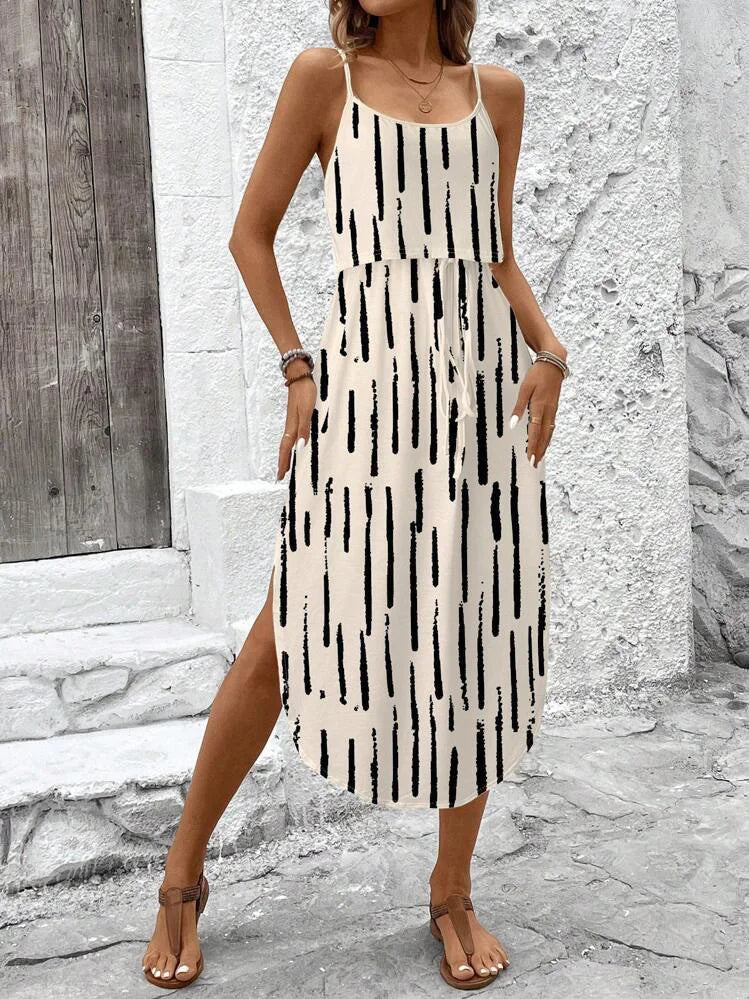 Summer Spaghetti Strap Flowy Dress